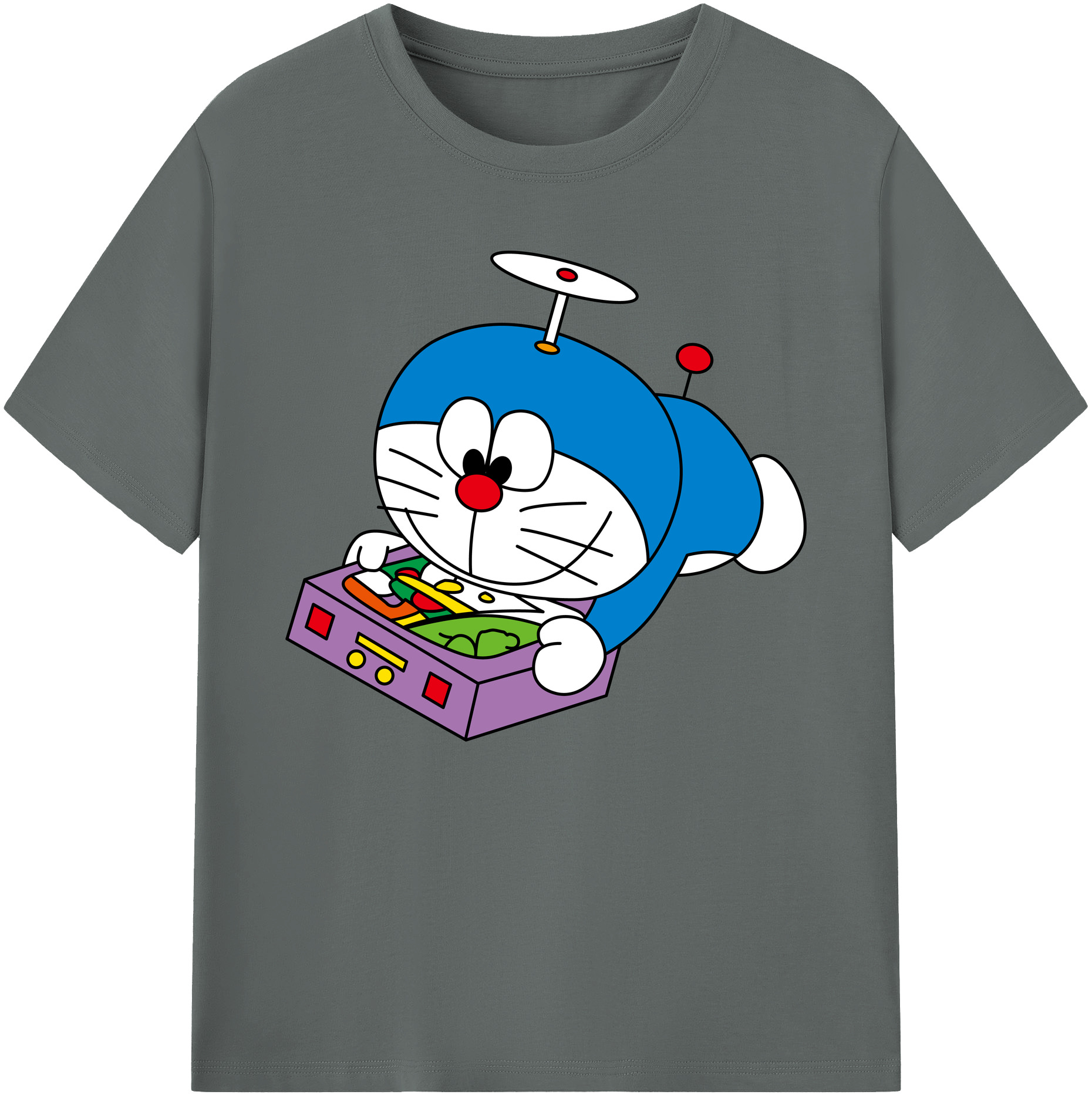 （画像用） ドラえもん Doraemon 綿100％ メンズ半袖Tシャツ｜肌触りやわらか＆通気性